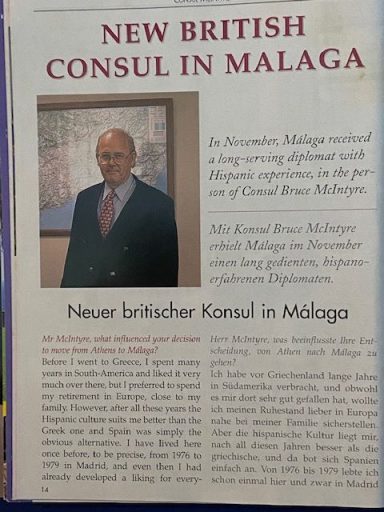 CONSUL BRUCE McINTYRE BRITISH CONSUL IN MALAGA (2001)